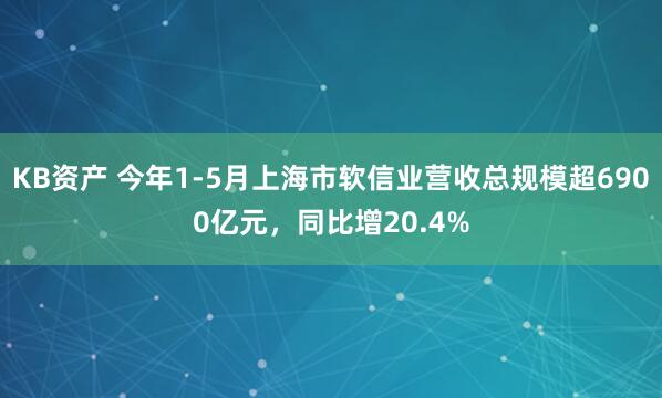 KB资产 今年1-5月上海市软信业营收总规模超6900亿元，同比增20.4%