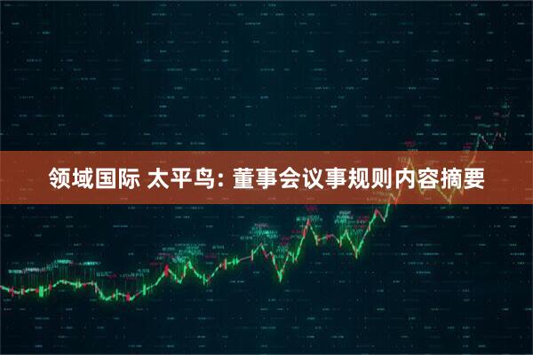 领域国际 太平鸟: 董事会议事规则内容摘要