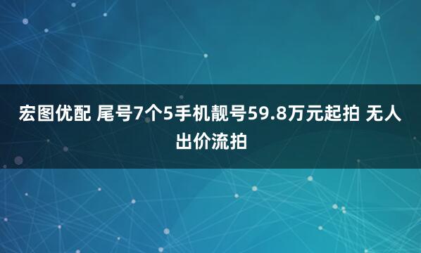 宏图优配 尾号7个5手机靓号59.8万元起拍 无人出价流拍
