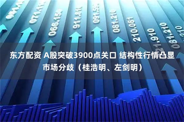 东方配资 A股突破3900点关口 结构性行情凸显市场分歧(桂浩明、左剑明)